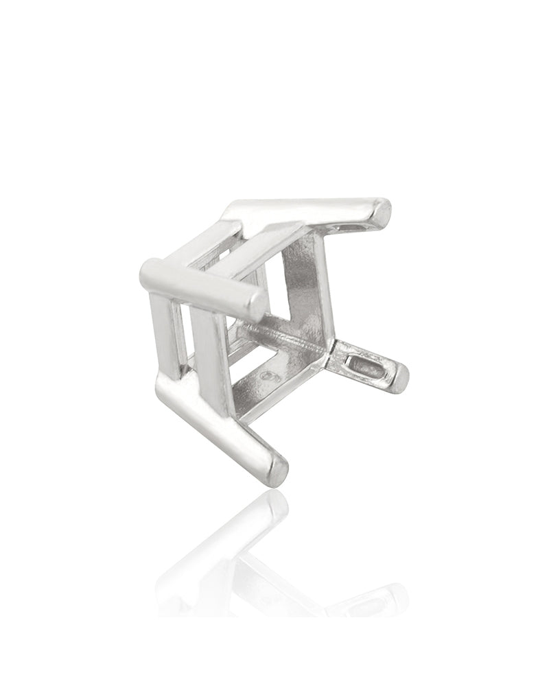 14K White Gold Square 4-Prong W/Seats Basket 1Ct (6mm) (39628-0300-000)