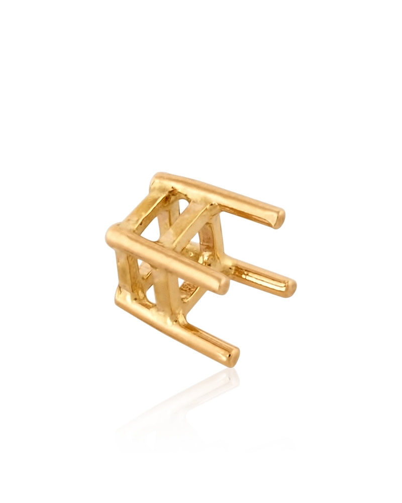 18K White Gold Princess Basket 4 Prongs Setting 2.8mm