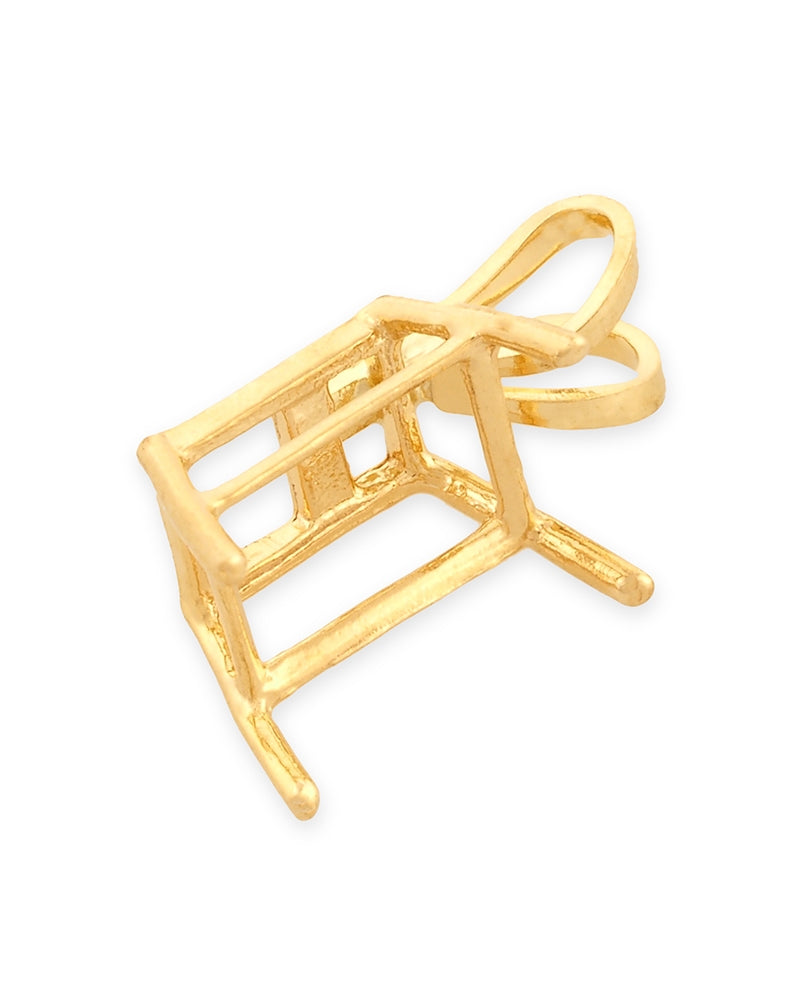 14K Yellow Gold Emerald 1Ct (7X5mm) 4Prg Basket Cast Pendant