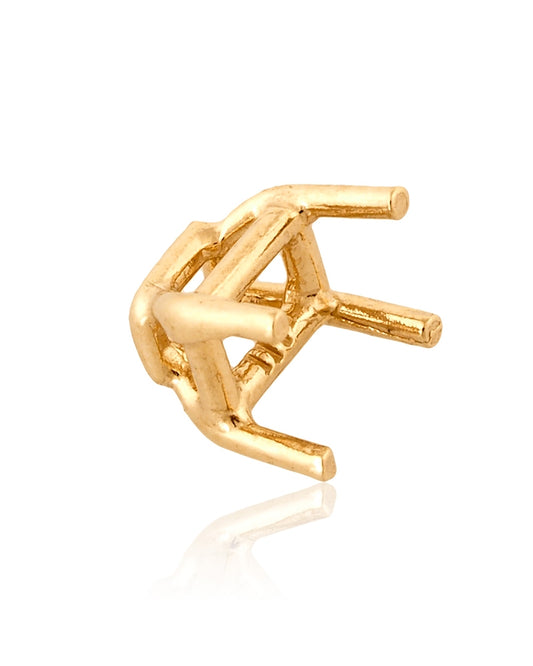 18K White Gold Emerald Basket Setting 3.5X4.5mm