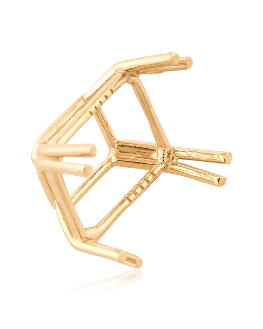 18K White Gold Emerald Basket Setting 9X11.5mm