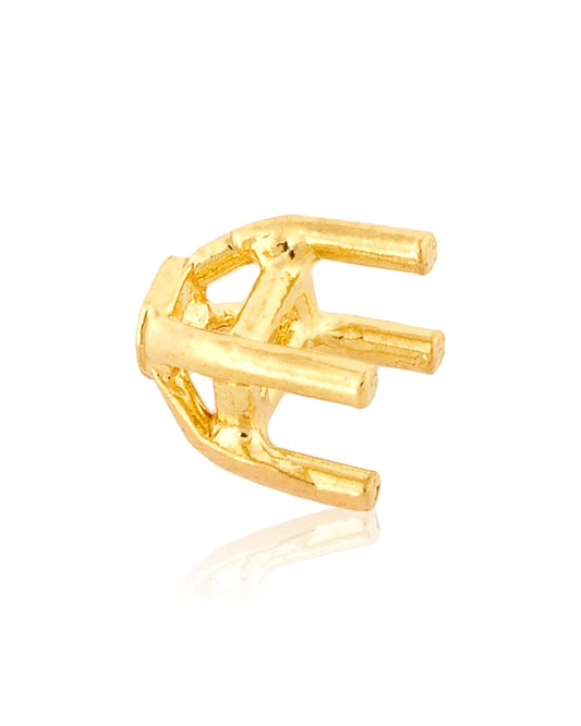 18K Yellow Gold Emerald Basket Setting 2X3mm