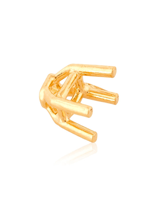 18K Yellow Gold Emerald Basket Setting 3X4mm