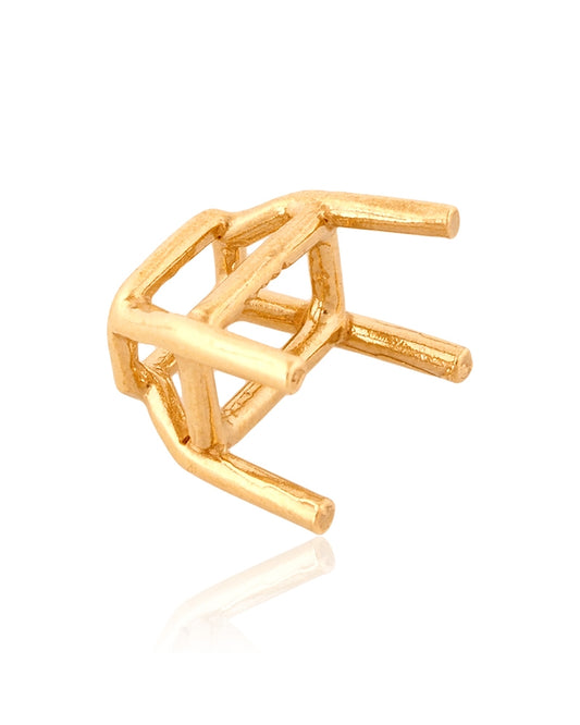 18K Yellow Gold Emerald Basket Setting 4X6mm