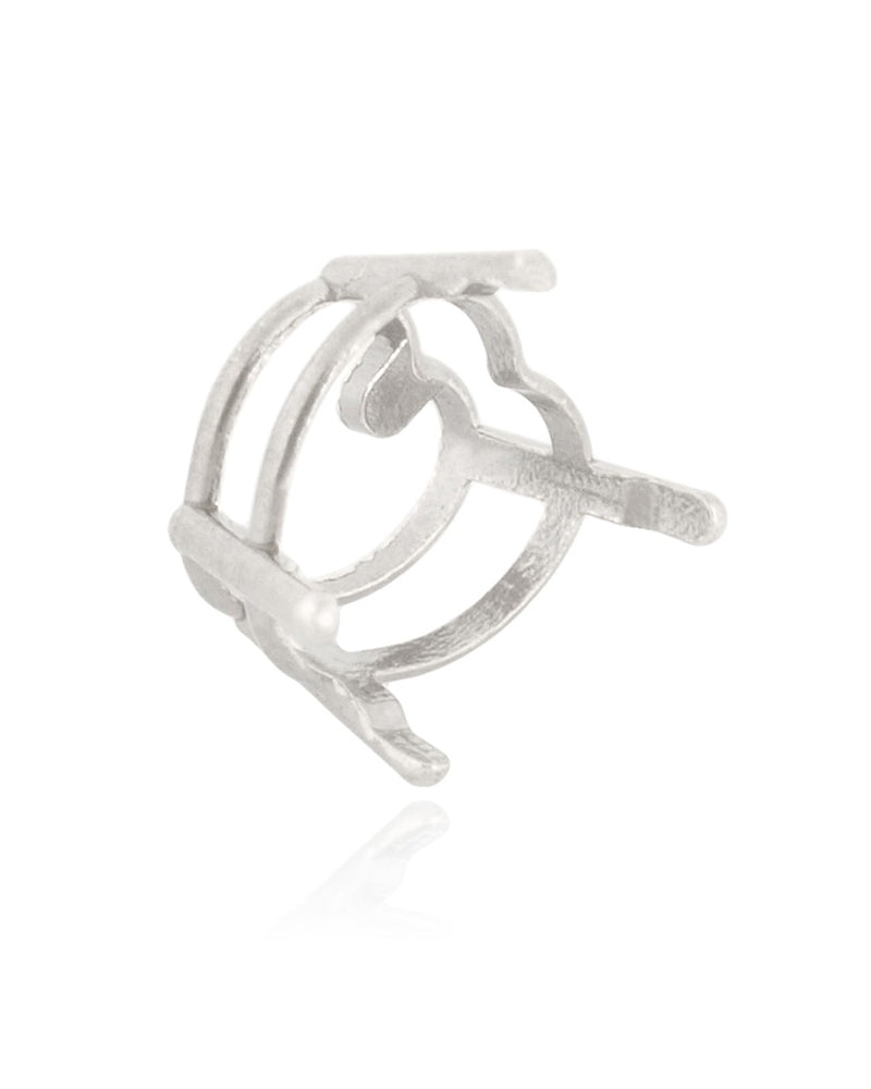 14K White Gold 4 Prong Heart Basket W/Seats Lw 1.25Ct (7mm) (14Xk4199P-Sp)