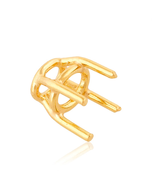18K Yellow Gold Oval Basket Setting 4.2X4.7mm