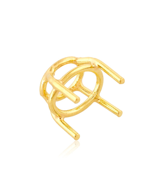 18K Yellow Gold Oval Basket Setting 12.6X15.1mm