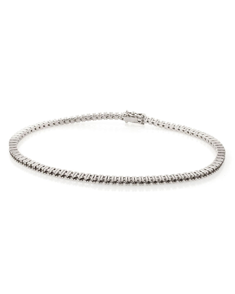 14K White Gold Tennis Bracelet 18Cm Long For 1Pt Round Stones