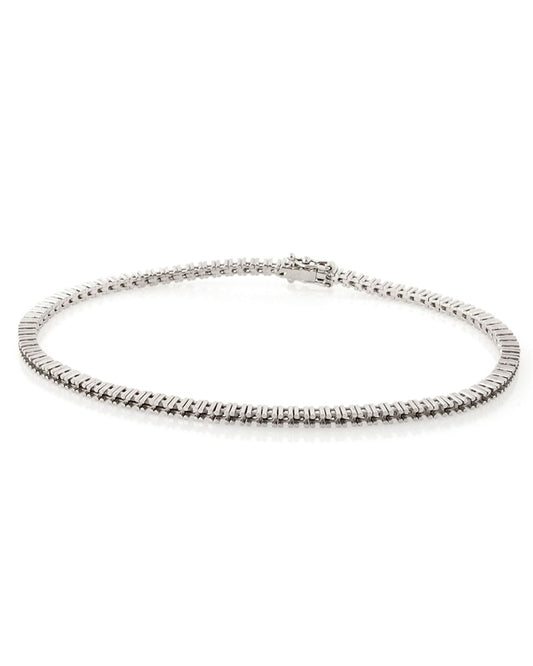 14K White Gold Tennis Bracelet 18Cm Long For 2Pt Round Stones
