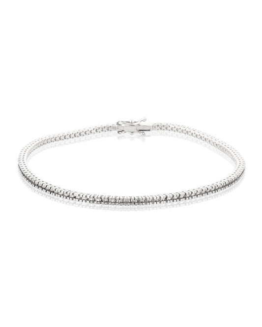 18K White Gold Tennis Bracelet 18Cm Long For 3Pt Round Stones