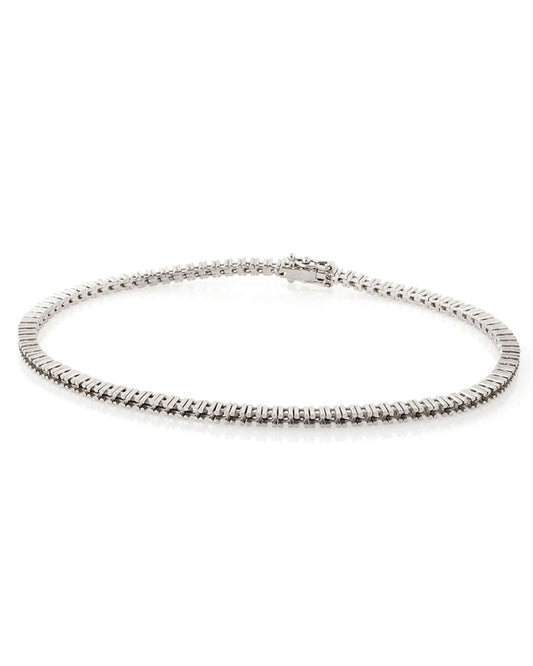 18K White Gold Tennis Bracelet 18Cm Long For 9-10Pt Round Stones