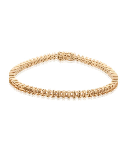 18K White Gold Tennis Bracelet 18Cm Long For 12Pt Square Stones