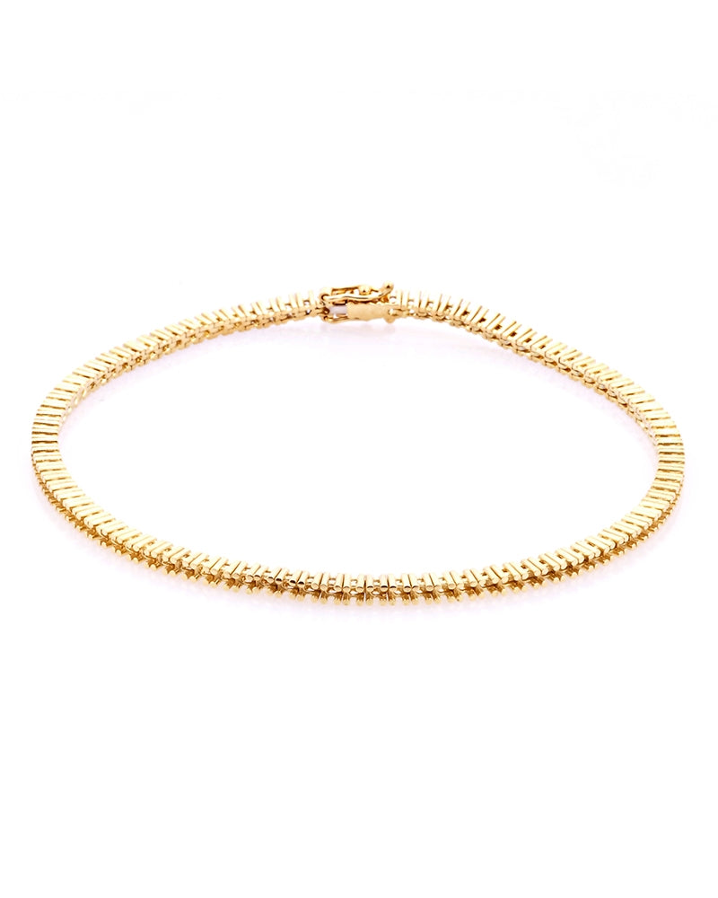18K Yellow Gold Tennis Bracelet 18Cm Long For 1Pt Round Stones
