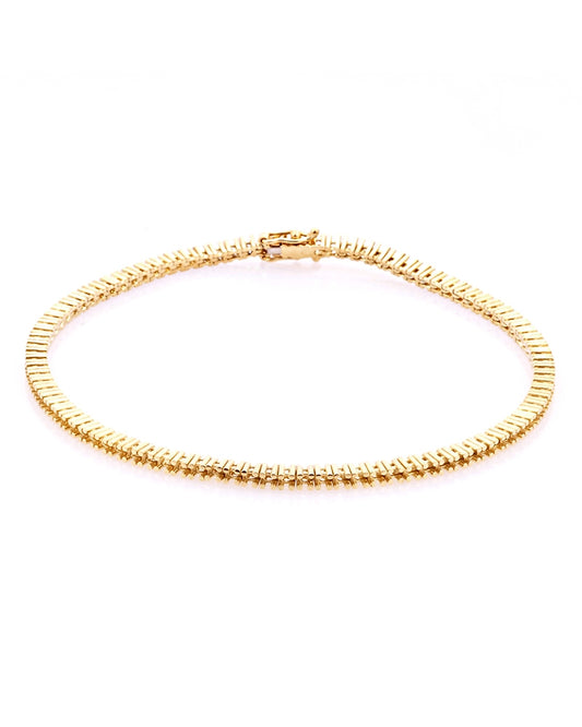 18K Yellow Gold Tennis Bracelet 18Cm Long For 1Pt Round Stones