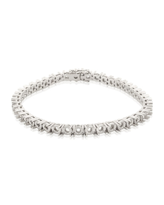 18K White Gold Tennis Bracelet 18Cm Long For 25Pt Round Stones