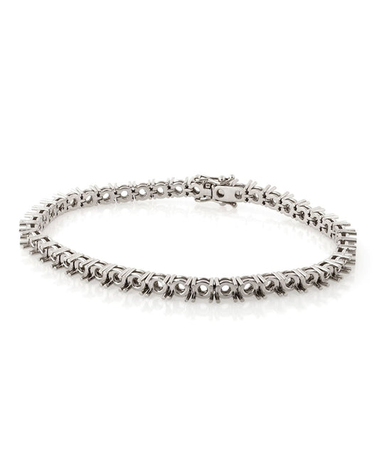 18K White Gold Tennis Bracelet 18Cm Long For 30Pt Round Stones
