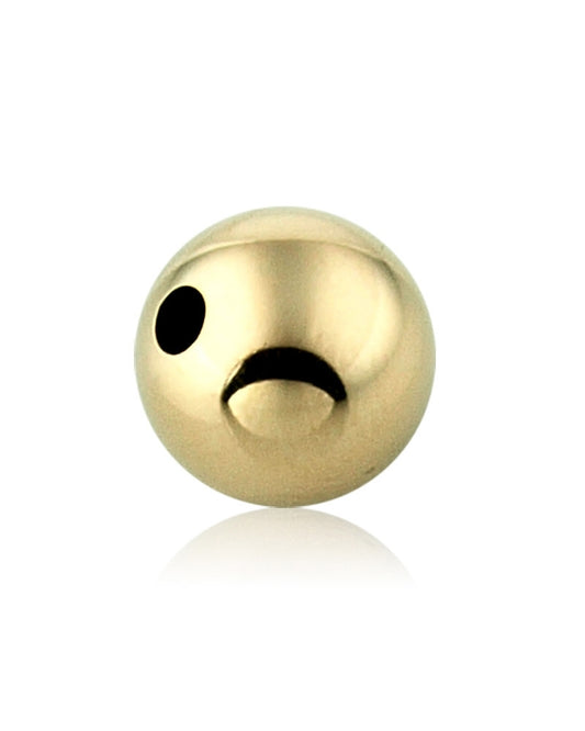 14K Yellow Gold Two Hole Plain Bead