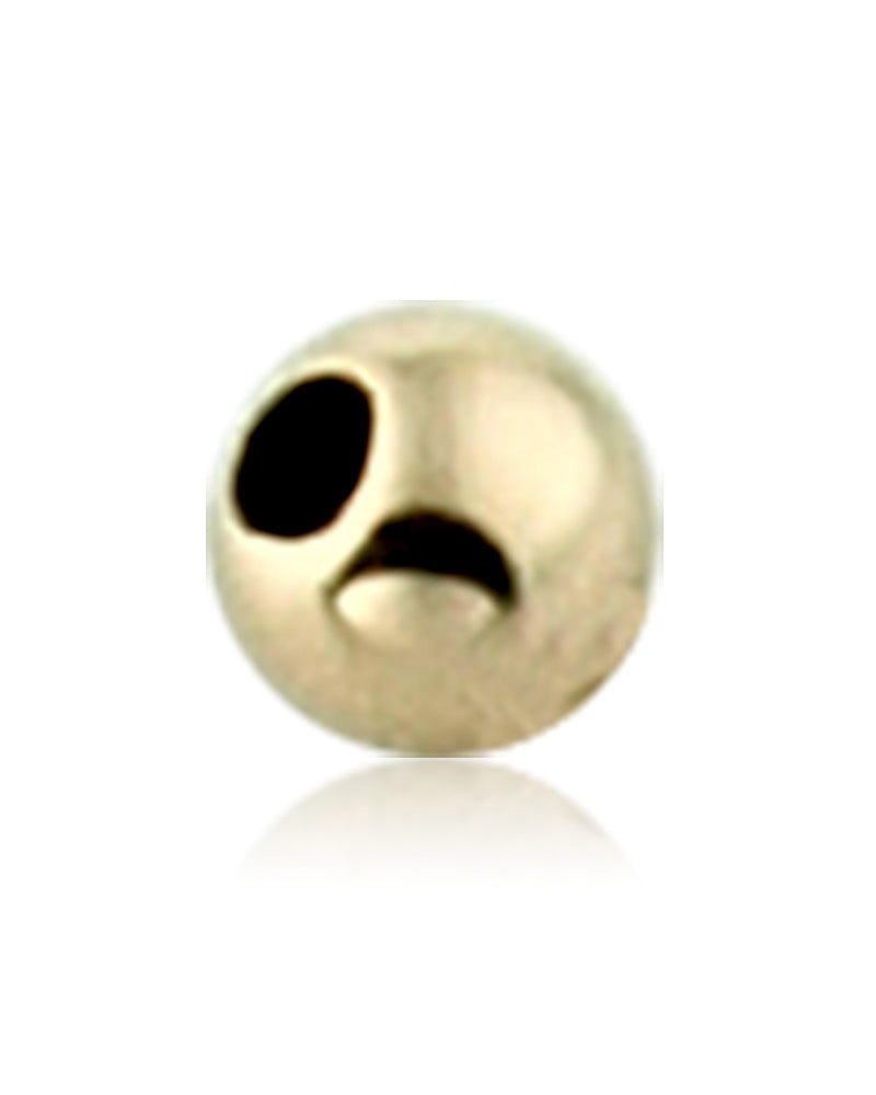 14K Yellow Gold Two Hole Plain Bead