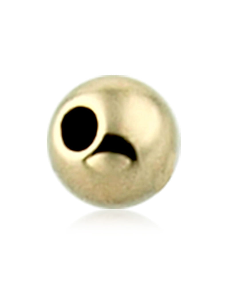 14K Yellow Gold Two Hole Plain Bead