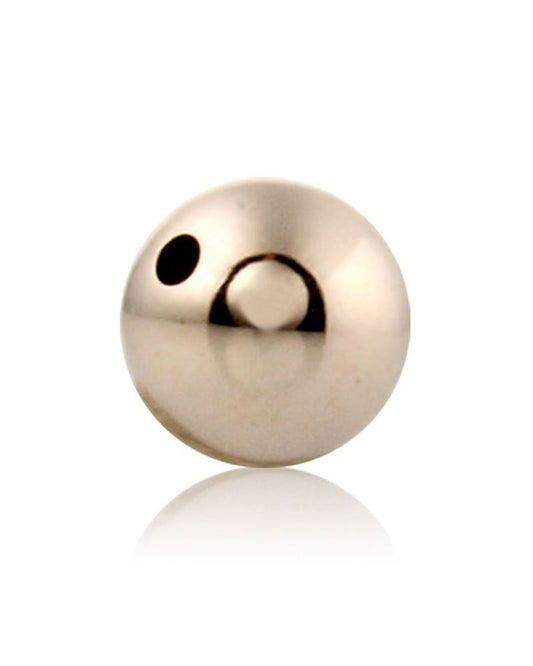 14K White Gold 6mm Seamless Round Bead