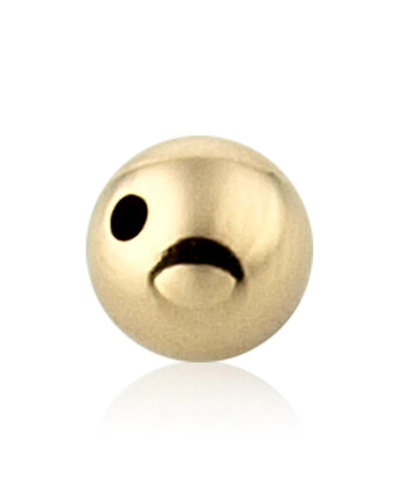 14K Yellow Gold Two Hole Plain Bead