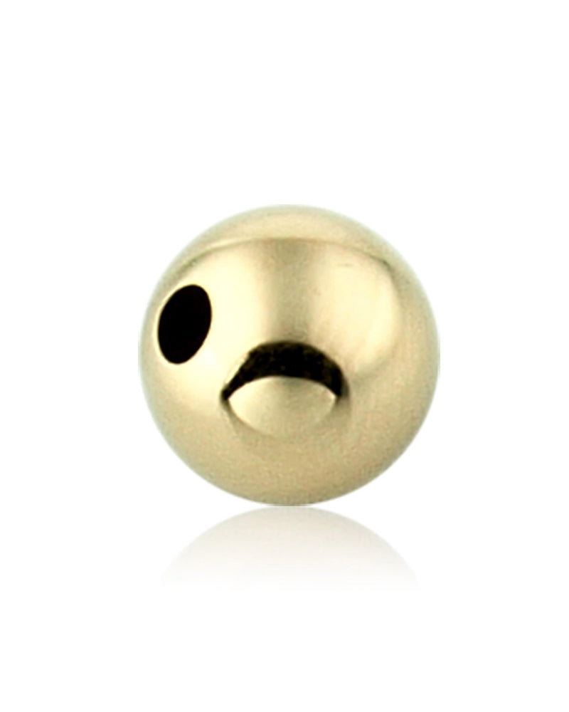 14K Yellow Gold Two Hole Plain Bead