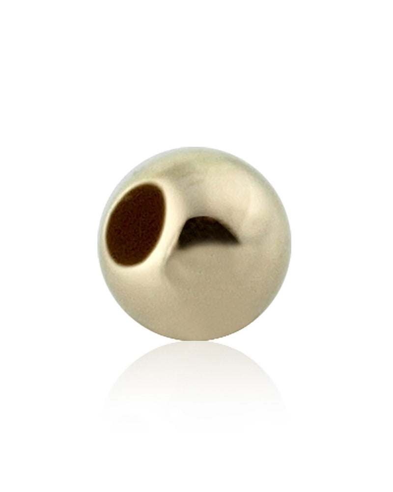 14K Yellow Gold Two Hole Plain Bead