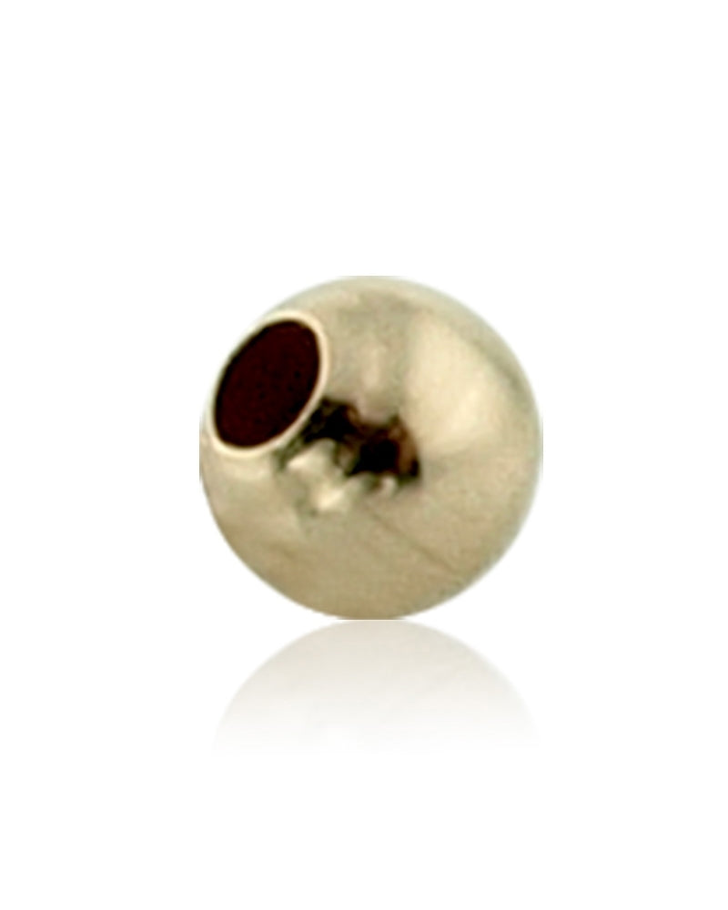 14K Yellow Gold Two Hole Plain Bead