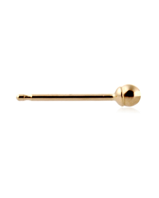 14K Yellow Gold Ball Earring W/Post 2mm