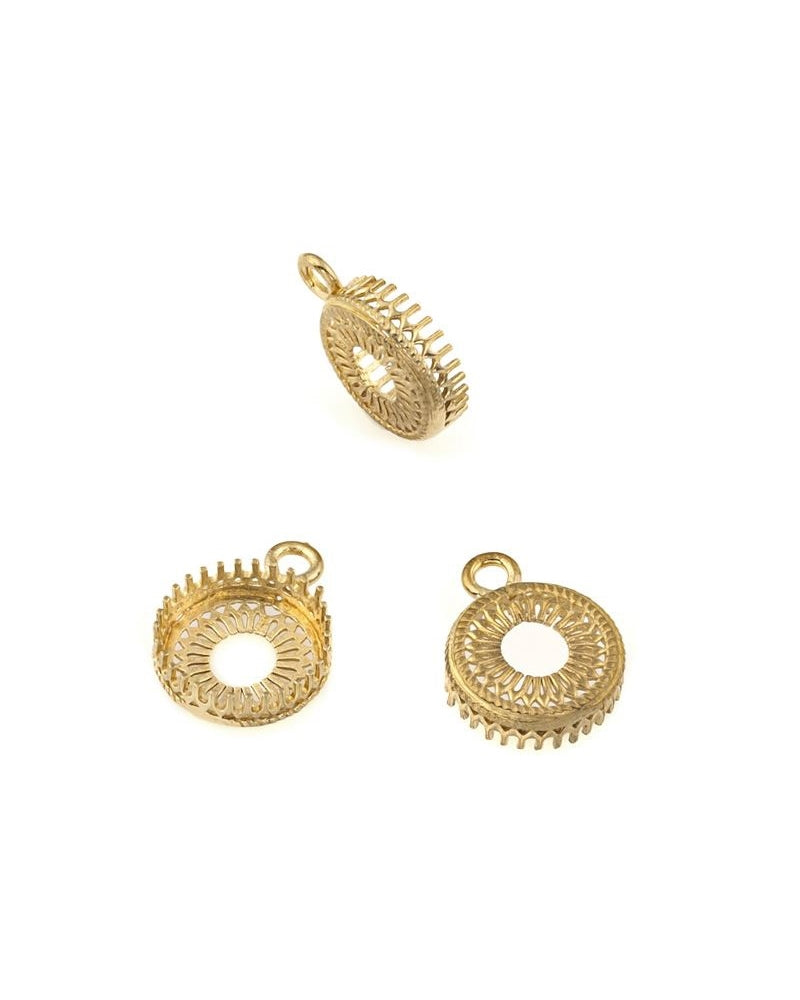 Brass Bezel Cup 10mm Gallery 475 Both Sides +Ring