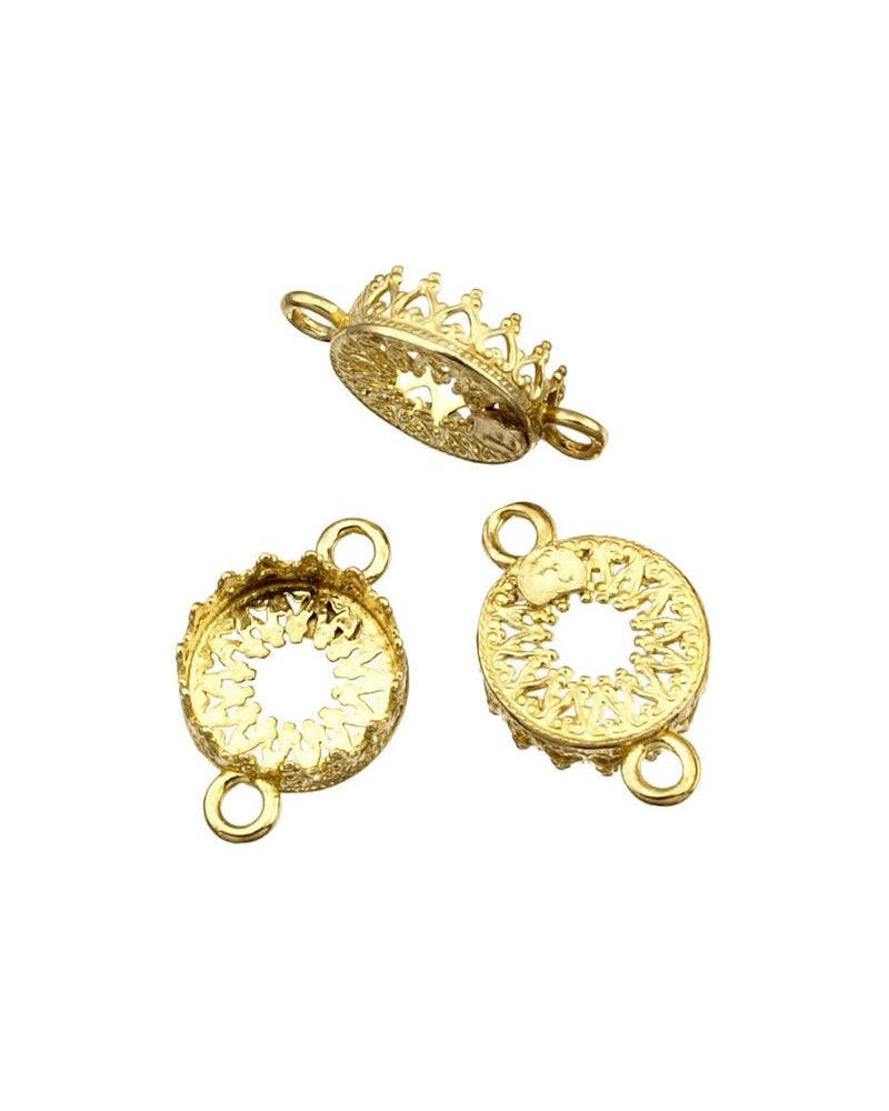 Brass Bezel Cup 10mm Gallery 714H Both Sides +Ring