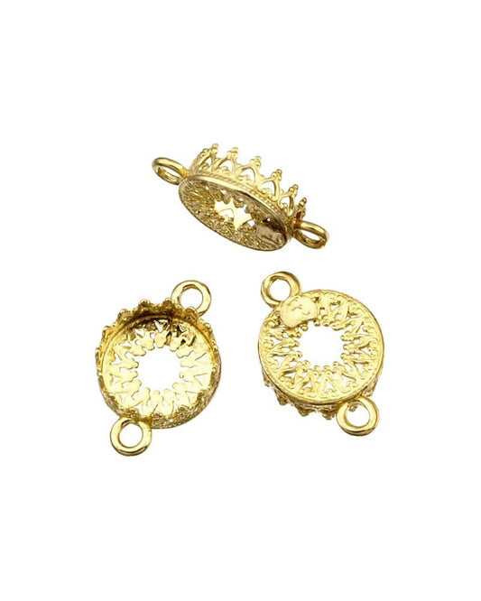 Brass Bezel Cup 10mm Gallery 714H Both Sides +Ring