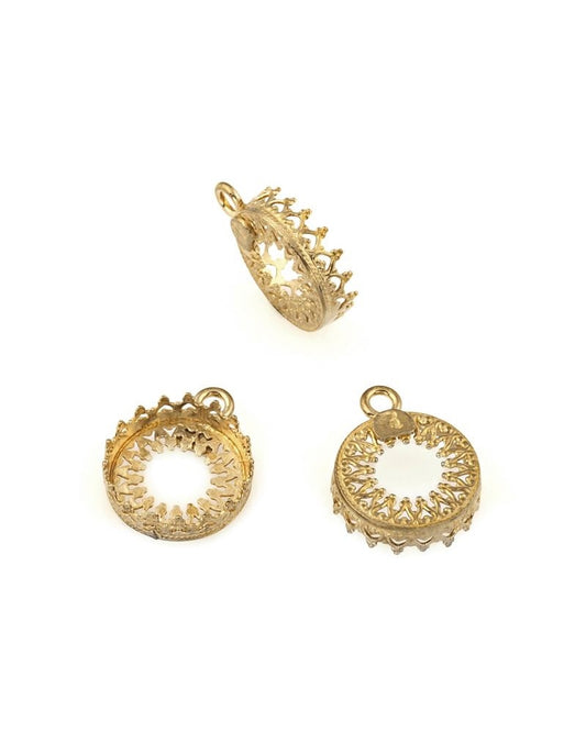 Brass bezel Cup 12mm Gallery 714H Both Sides +Ring