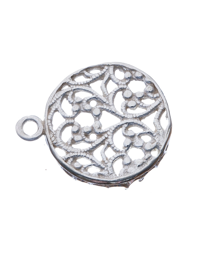 Sterling Silver Bezel Cup 18mm Gallery 1117 Bottom Gallery 3331 +Ring