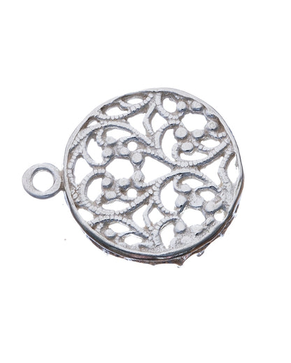 Sterling Silver Bezel Cup 18mm Gallery 1117 Bottom Gallery 3331 +Ring