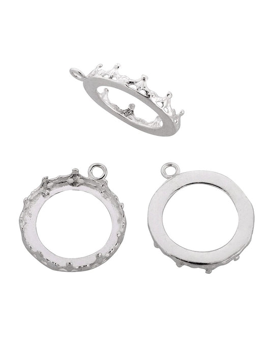 Sterling Silver Bezel Cup 20mm Gallery 1231H Flat Back +Ring