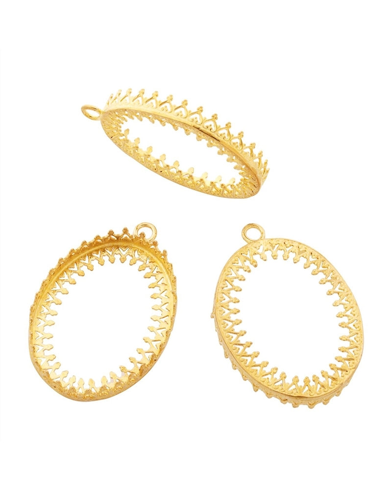 Brass Bezel Cup 23/32 mm Gallery 3280 Both Sides +Ring