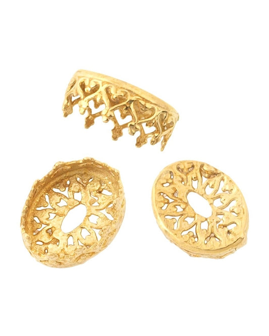 Brass Bezel Cup 8/10 mm Gallery 3280 Both Sides No Ring