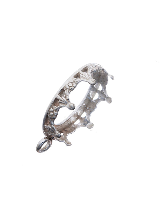 Sterling Silver Bezel Cup 10/12 mm Gallery 1231H Flat Back +Ring