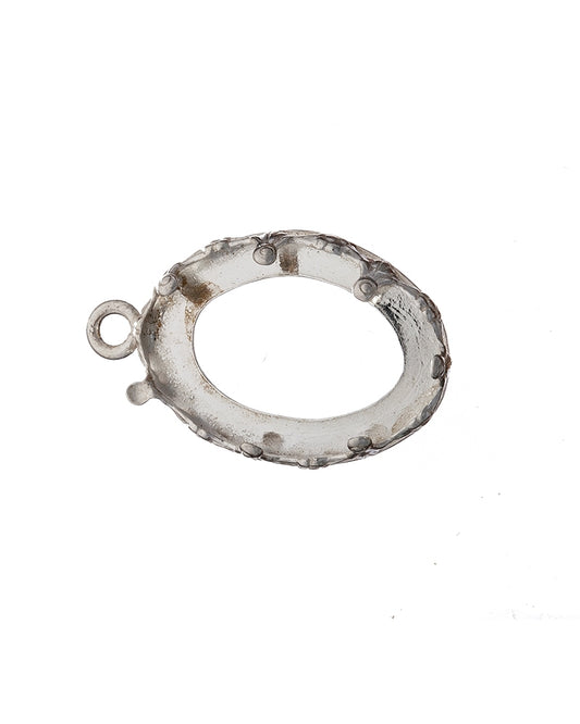 Sterling Silver Bezel Cup 13/18 mm Gallery 1231H Flat Back +Ring