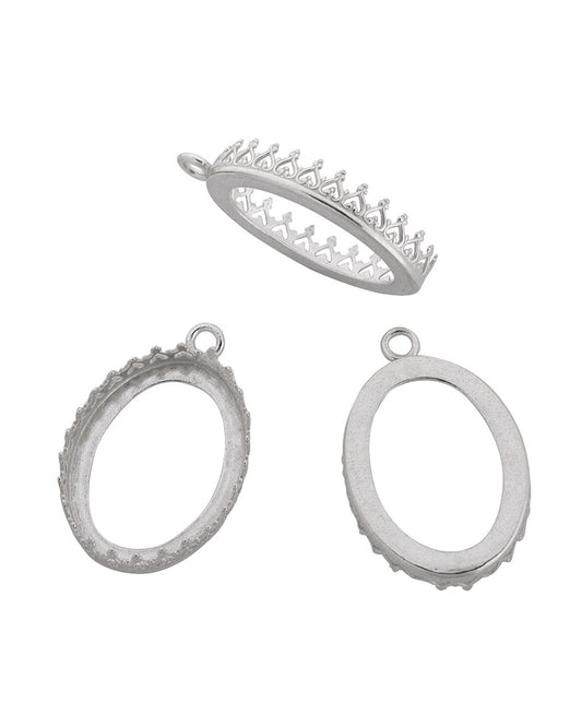 Sterling Silver Bezel Cup 18/25 Gallery 3280 Flat Back +Ring