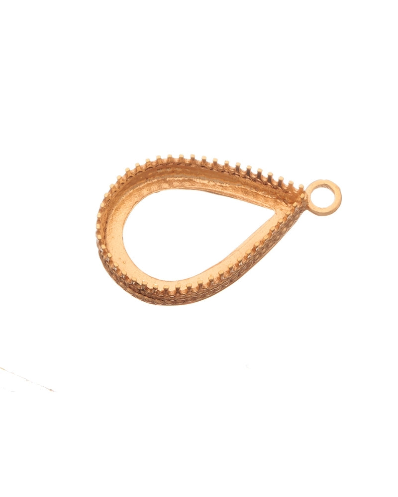 14K Gold Plated Bezel Cup 13/18mm Gallery 475 Flat Back +Ring