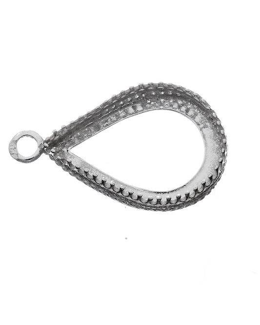 Sterling Silver Bezel Cup 18/25 mm Gallery 475 Flat Back +Ring