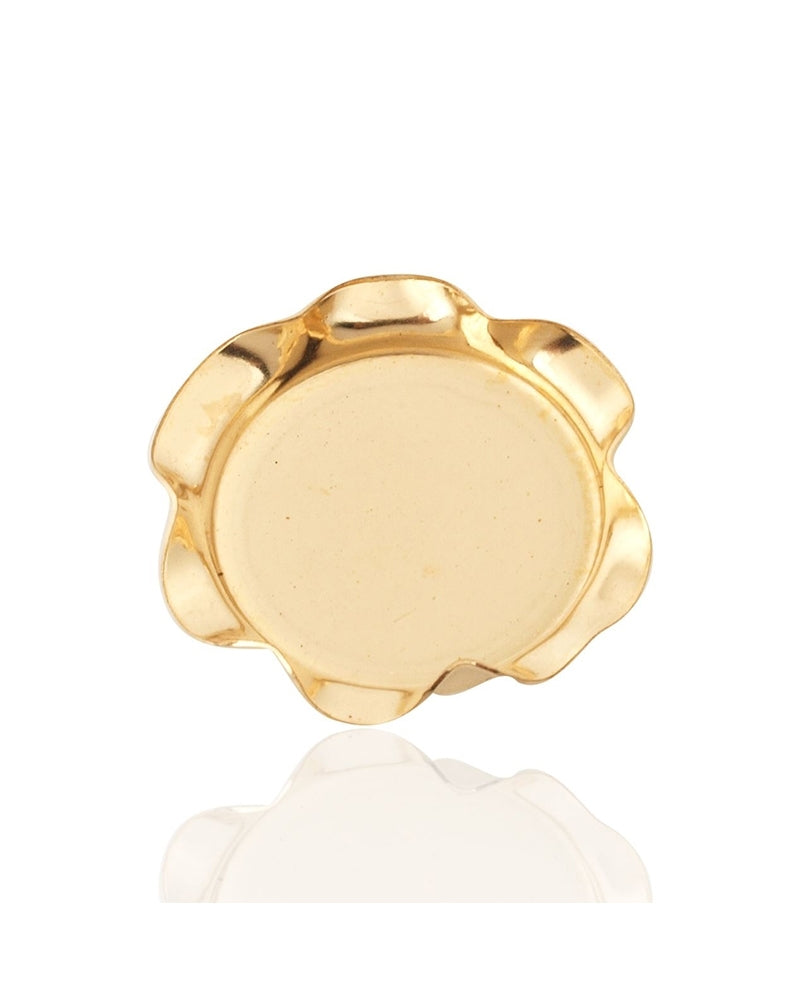 Yellow Gold Filled Flower Bezel Cup 12mm