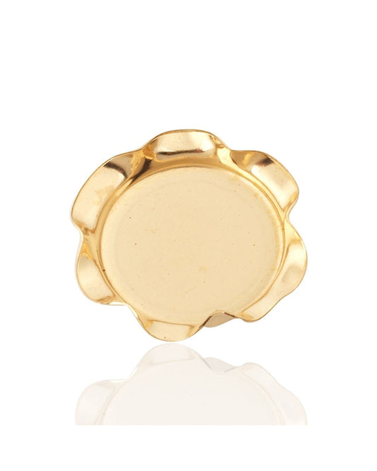 Yellow Gold Filled Flower Bezel Cup 12mm