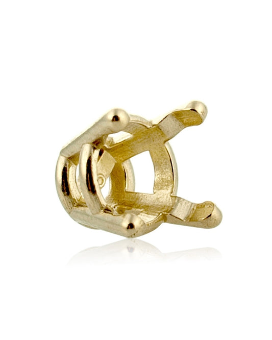 14K Yellow Gold 4-Prong Round Basket Cast W/Seats 5mm (50Pt) (141021Kp)