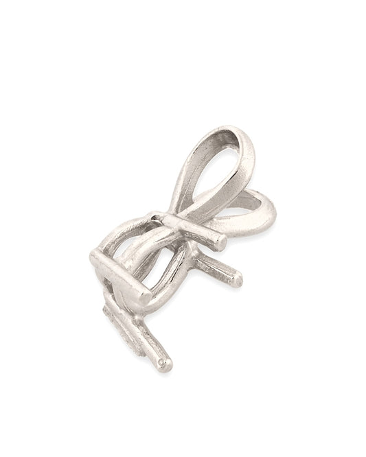 14K White Gold Pear Shape Setting Pendant 3X5mm