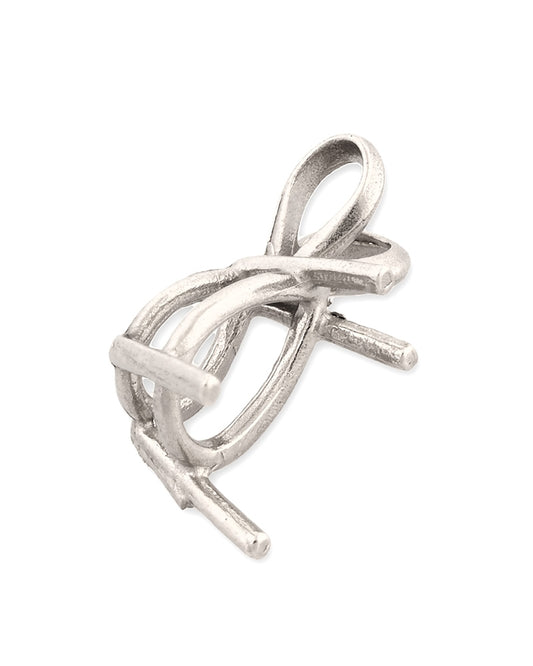 14K White Gold Pear Shape Setting Pendant 5X7mm (5-P710)