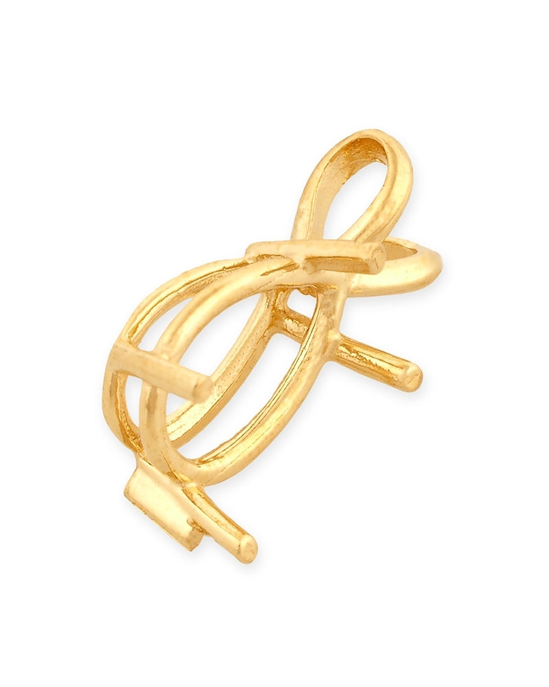 14K Yellow Gold Pear Shape Setting Pendant 7X10mm (8-P710)