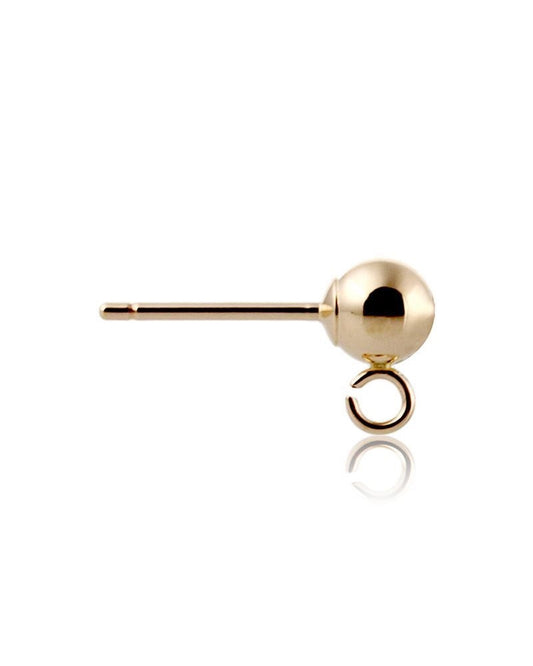9K Yellow Gold Ball Earring W/Post And Ring 4mm (061Ber61100075)
